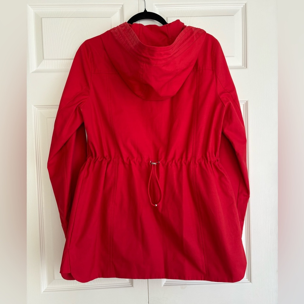 Cole Haan Signature Women's Red Hoodie Rain Jacket Coat for Cold Weather Medium
